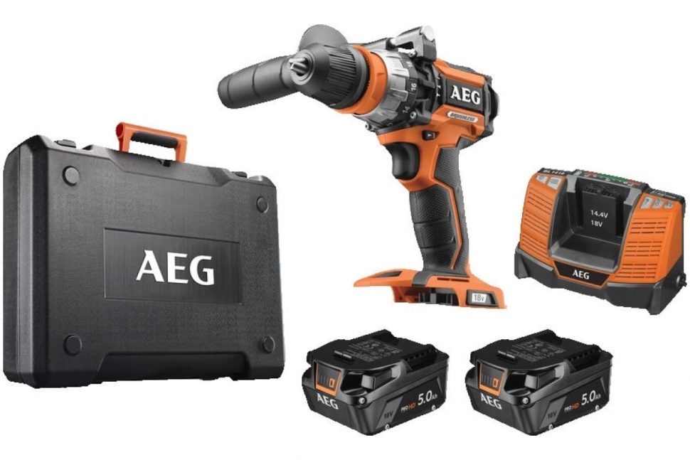 Бесщеточная аккумуляторная ударная дрель-шуруповерт AEG 18В BSB18C3BL-502C 4935478939